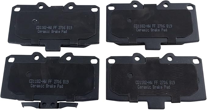 TRQ Front Brake Pads Ceramic Hardware Wear Sensor Compatible with 2006-2007 Subaru Impreza
