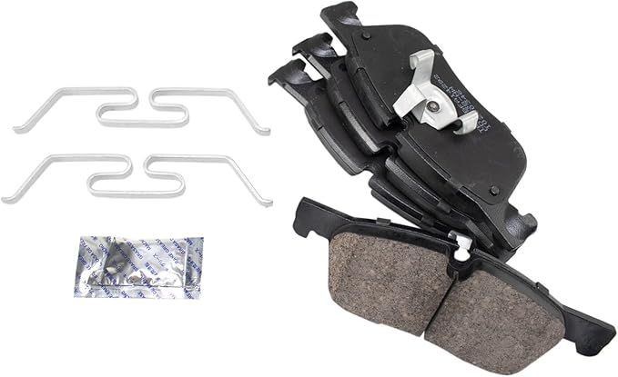 TRQ Front Ceramic Brake Pad Set Compatible with 15-16 Land Rover Discovery Sport 16-19 Range Rover Evoque 18-20 Jaguar E-Pace