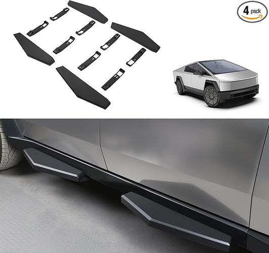 4pcs Running Boards Compatible with Tesla Cybertruck – 800lbs Load Capacity, Heavy-Duty Carbon Steel Side Steps with All-Weather Anti-Slip Design, Bolt-On Installation, Hollow Style Accessory