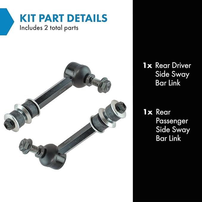TRQ Rear Driver and Passenger Side Sway Bar Link Set 2 Piece Compatible with 1996-2002 Toyota 4Runner