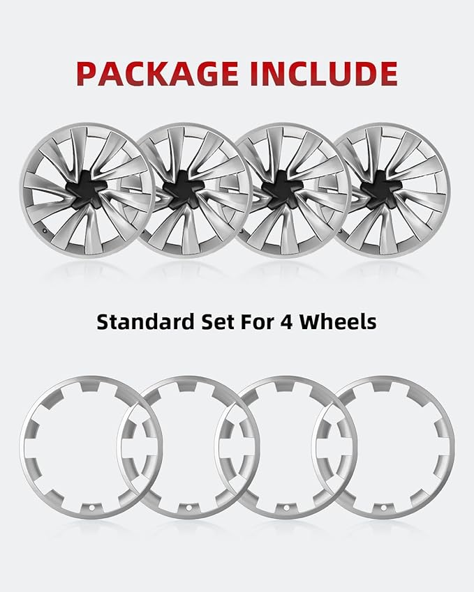 Model Y All-in-one Wheel Rim Protector for Tesla Model Y Juniper 20" Helix Wheel- Strips for Curb Rash Prevention Wheel Rim Protector Easy to Install (Matte Black, 4pcs)