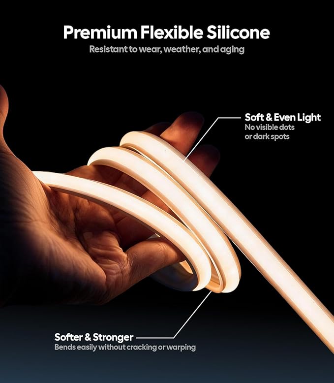 Wigoo Tesla Model Y Accessories Trunk COB Light Strip[Tool-Free & Damageless Installation, Seamless and Uniform Glow], Waterproof & Dimmable, Fit for 2020-2026 Tesla Model Y/juniper, Warm White Light.