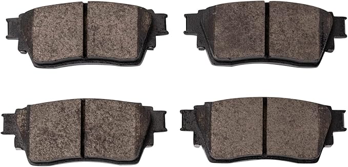 TRQ Rear Ceramic Brake Pad Set Includes Contact Point Grease Compatible with 22-24 Mitsubishi Outlander 22-24 Nissan Pathfinder 22-24 INFINITI QX60 23 Nissan Rogue 21-22 Rogue Front Wheel Drive