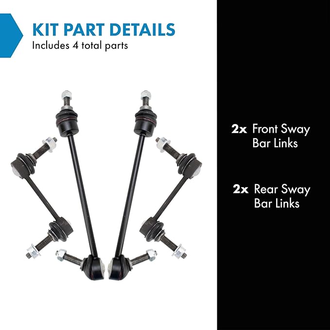 TRQ Front and Rear Sway Bar Link Set 4 Piece Compatible with 2005-09 Land Rover LR3 2010-16 LR4