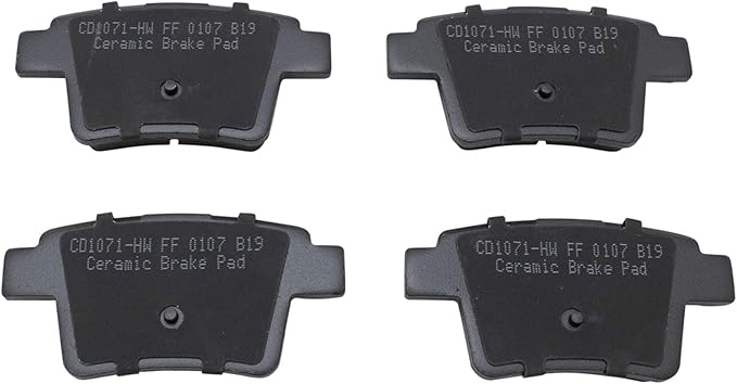 TRQ Rear Brake Pads Ceramic Hardware Compatible with 2005-2007 Ford Five Hundred Freestyle 2008-2009 Taurus Taurus X 2005-2008 Jaguar X-Type Mercury Montego Sable