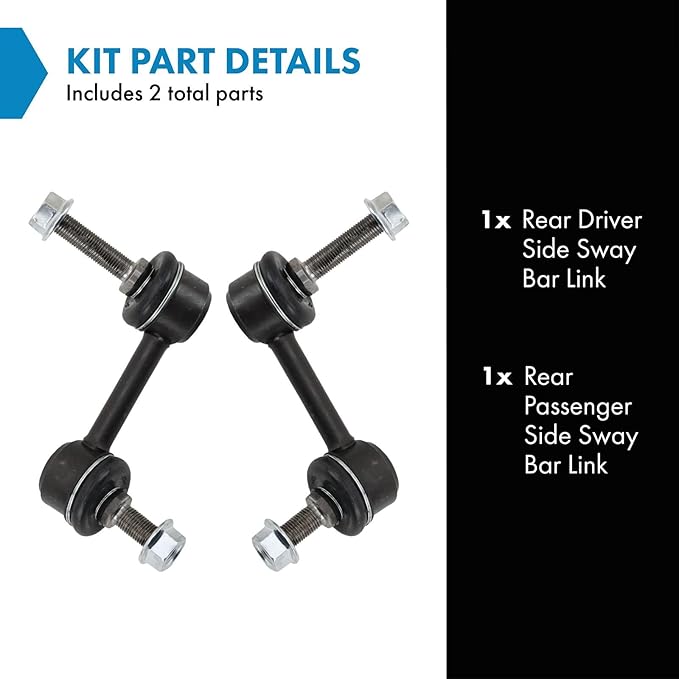 TRQ Rear Sway Bar Stabilizer Link Set Compatible with 2015-2019 Hyundai Sonata 2017-2020 Kia Cadenza 2016-2020 Optima
