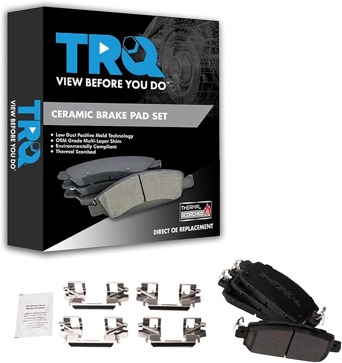 TRQ Front Ceramic Brake Pad Set Compatible with 2020-2024 Nissan Sentra 2021-2023 Kicks SR SV 2024 Kicks