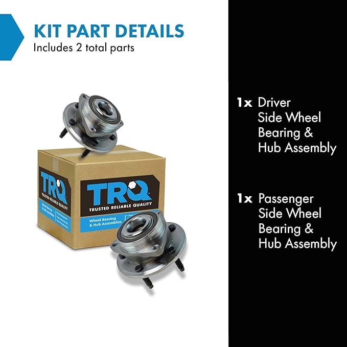 TRQ Left and Right Wheel Bearing and Hub Assembly Set 2 Piece Compatible with 11-15 Chevrolet Volt 12-17 Buick Verano 13-16 Cadillac ATS 13-15 ATS All Wheel Drive 2016 ATS L4 2.0L All Wheel Drive
