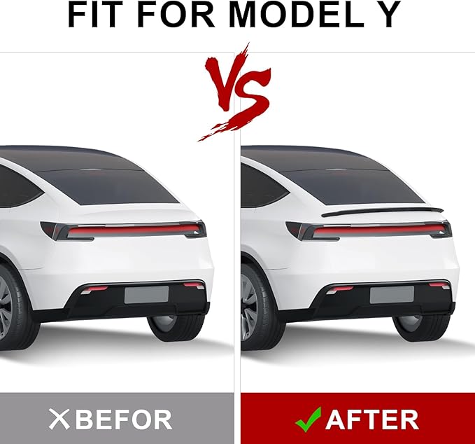 Spoiler Fit for Tesla Model Y Juniper 2025 2026, Rear Spoiler Wing ABS OEM Rear Trunk Lip Sporty Appearance Model Y Accessories, Matte Carbon Fiber
