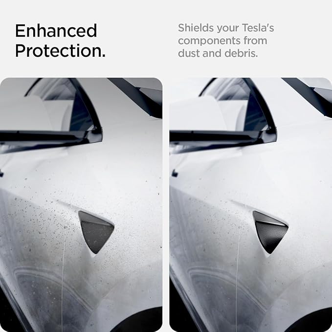 Spigen Side Camera Protection Cover for Tesla Model Y Juniper (Standard, Premium & Performance 2026/2025) and Model 3 Highland (Standard, Premium & Performance 2026/25/24) - Black