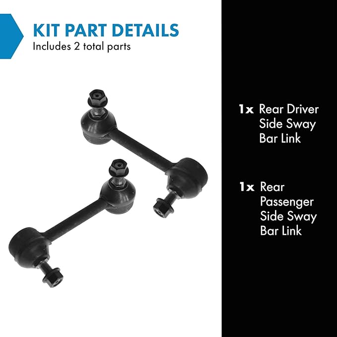 TRQ Rear Driver and Passenger Side Sway Bar Link Set 2 Piece Compatible with 01-03 Acura CL 99-08 TL 04-08 TSX 98-07 Honda Accord
