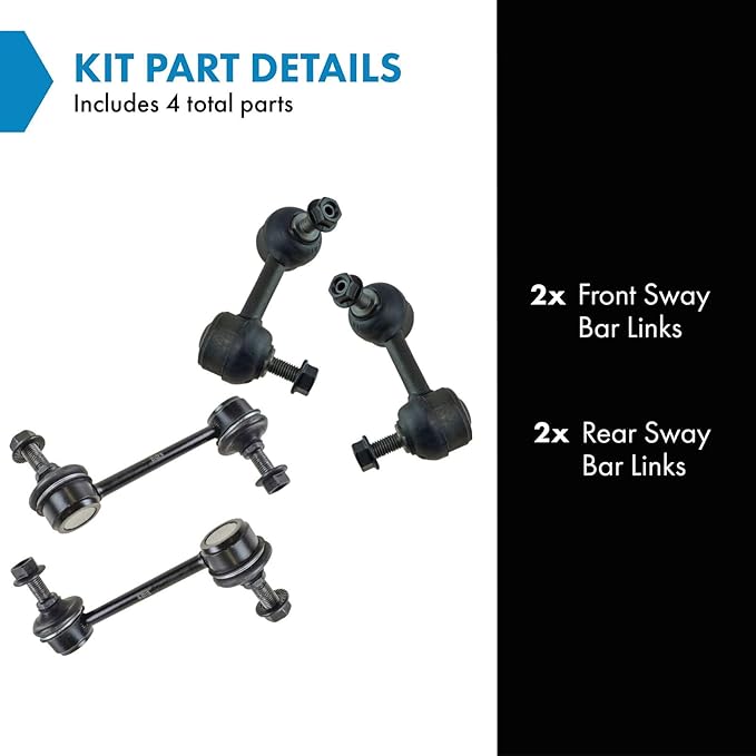 TRQ Front & Rear Sway Bar Stabilizer Link Set Compatible with 2003-2007 Cadillac CTS