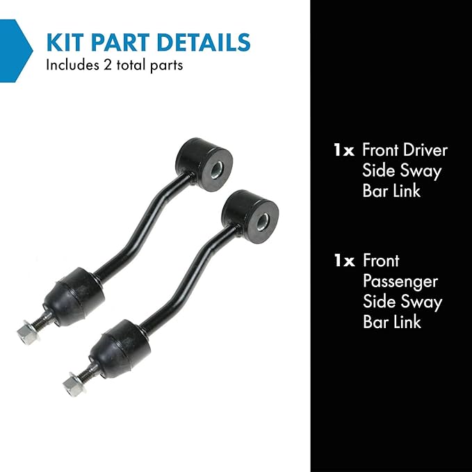 TRQ Front Sway Bar Stabilizer Link Set Compatible with 1997-2006 Jeep Wrangler