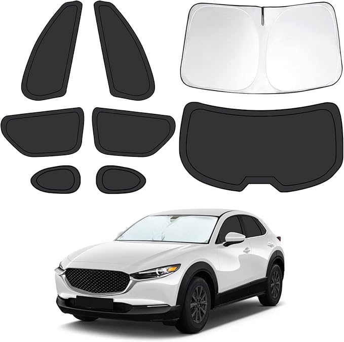 8pcs Car Window Shades for Mazda CX30 2019-2025, Full Car Window Covers for Privacy, Sunshades for CX-30 Front Rear Windshield Side Windows to Block UV and Protect Privacy