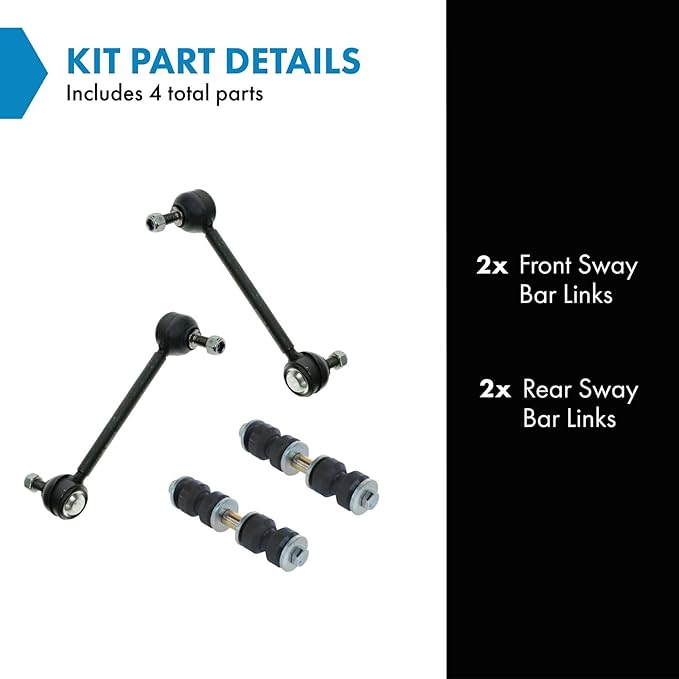 TRQ 4 Piece Suspension Kit Front & Rear Sway Bar Link Set for Chevy Buick Olds GM
