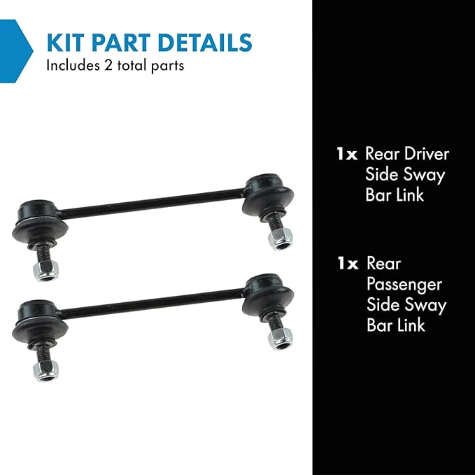 TRQ Rear Sway Bar Stabilizer Link Set Compatible with 2007-2012 Hyundai Elantra