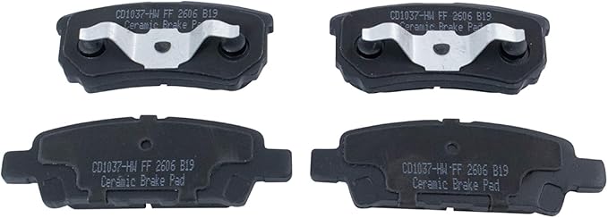 TRQ Rear Brake Pads Ceramic Compatible with 2011-2014 Chrysler 200 2007-2010 Sebring 2008-2014 Dodge Avenger 2007-2012 Caliber 2007-2017 Jeep Compass Patriot 2008-2017 Mitsubishi Lancer Outlander