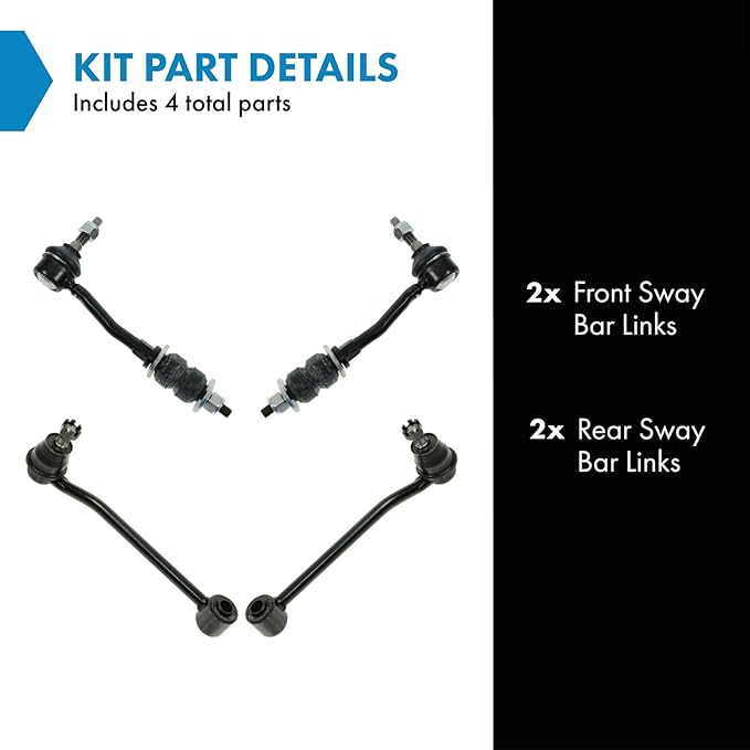 TRQ Front & Rear Sway Bar Stabilizer Link Set Compatible with 1999-2003 Dodge Durango