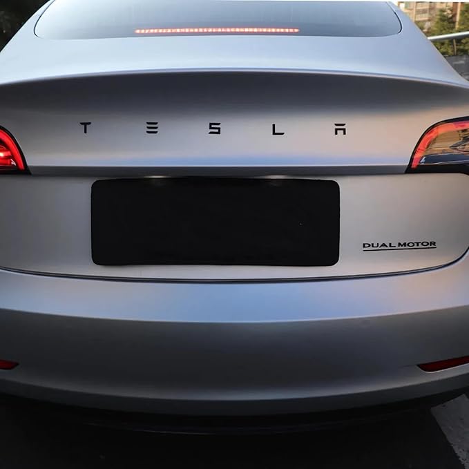 Metal Tesla Letters Emblem Trunk Logo Decal Tailgate Rear 3m Adhesive Compatible with Tesla Model 3 Y Highland Juniper Matte Black (Tesla Letters)
