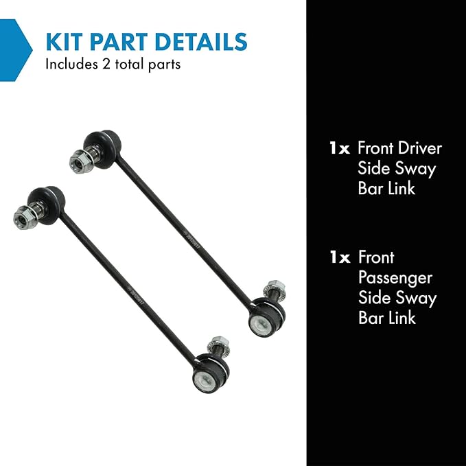 TRQ Front Sway Bar Stabilizer Link Set Compatible with 2005-2009 Hyundai Tucson 2005-2010 Kia Sportage