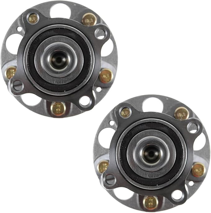 TRQ Rear Wheel Bearing and Hub Assembly Set 2 Piece Compatible with 2008-2012 Honda Accord 2009-2014 Acura TSX