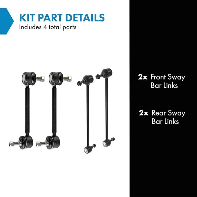 TRQ Front & Rear Sway Bar Stabilizer Link Set Compatible with 2008-2009 Buick LaCrosse 2004-2008 Pontiac Grand Prix