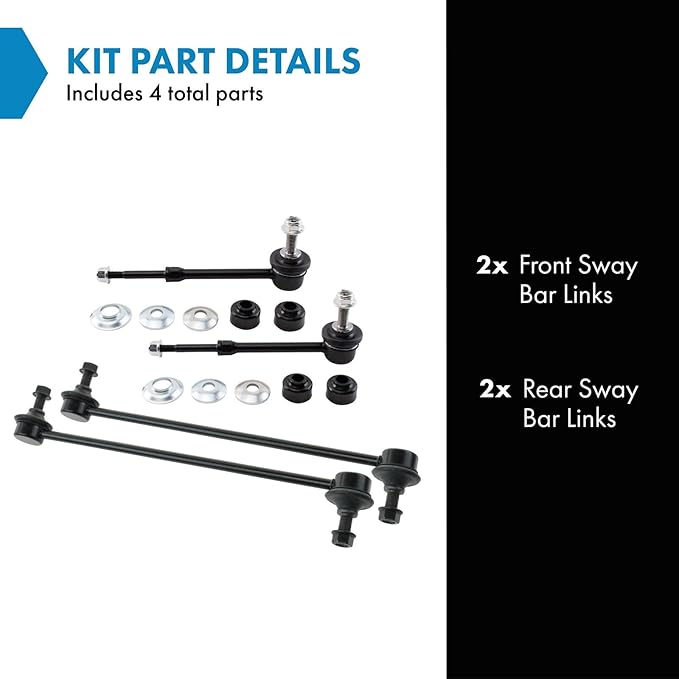 TRQ Front and Rear Sway Bar Link Set 4 Piece Compatible with 2013-2019 Ford Escape 2015-2019 Lincoln MKC