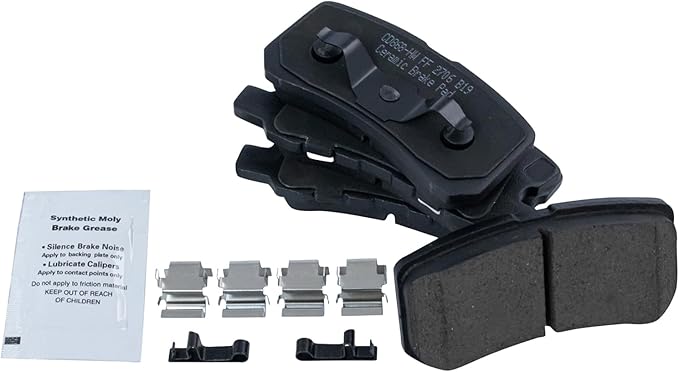 TRQ Rear Posi Ceramic Brake Pad Kit Set for 2011-2014 200/2008-2014 Avenger / 2008-2009 Caliber / 2007-2017 Compass / 2004-2011 Endeavor / 2008-2016 Lancer / 2000 Montero