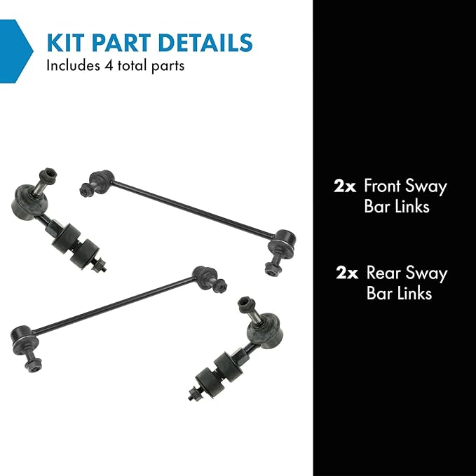TRQ Front & Rear Sway Bar Stabilizer Link Set Compatible with 2005-2006 Chevrolet Equinox 2006 Pontiac Torrent 2002-2007 Saturn Vue