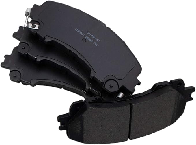 TRQ Front Brake Pads Ceramic Hardware Wear Sensor Compatible with 2014-2024 Infiniti Q50 2017-2022 Q60 2016-2022 QX50 2022-2024 QX55 2014-2019 Nissan Rogue