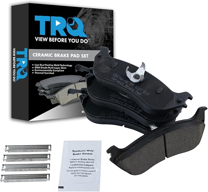 TRQ Rear Brake Pads Ceramic Compatible with 1996-2002 Ford Crown Victoria 1996-2002 Lincoln Town Car 1996-2002 Mercury Grand Marquis