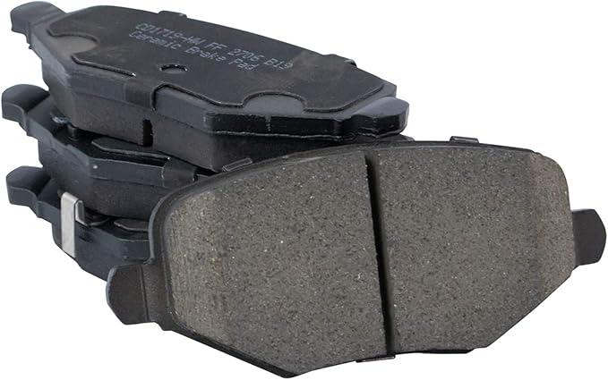 TRQ Rear Brake Pads Ceramic Hardware Wear Sensor Compatible with 2012-2016 Chrysler Town Country 2012-2016 Dodge Grand Caravan 2013 Journey 2012-2015 Ram C/V 2012-2014 Volkswagen Routan