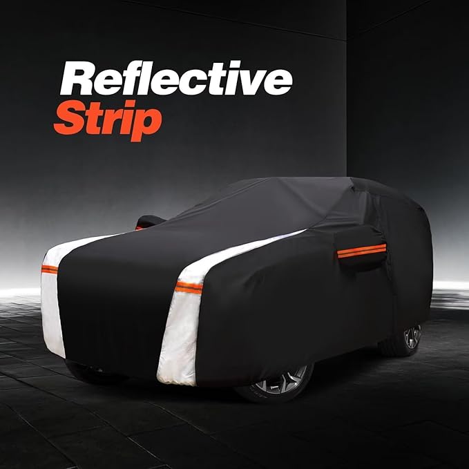 10 Layers Car Cover Custom Fit for Sequoia100% Waterproof All Weather Automobiles, Gift with Towel, Heavy Duty Car Covers for Rain Sun UV Protection with Door Zipper.