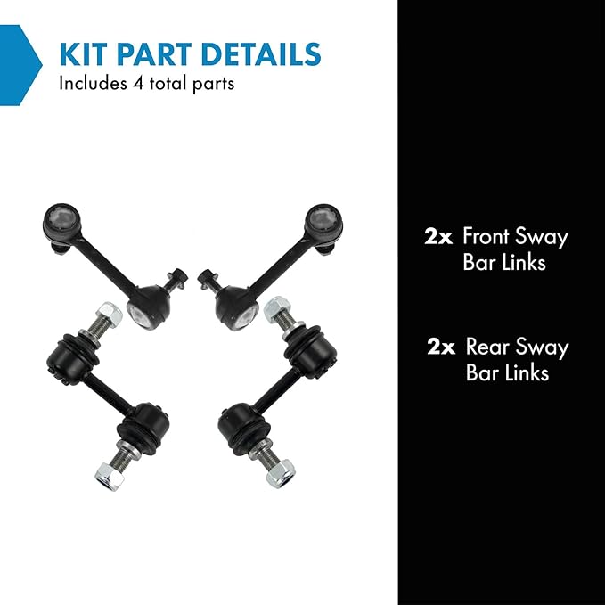 TRQ Sway Bar Stabilizer Link Set Front & Rear Compatible with 07-08 TL