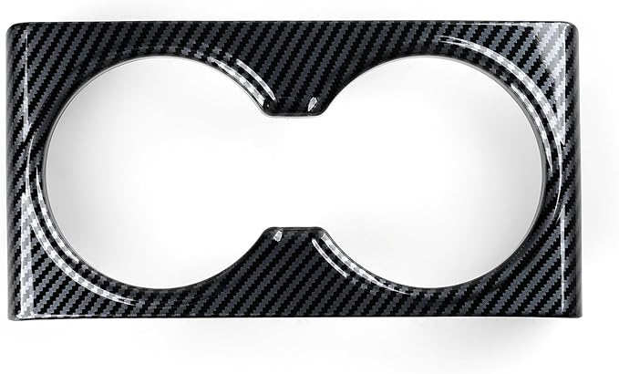 Car Rear Cup Holder Frame Cover Trim Carbon Color ABS Decal Sticker for Tesla Model 3 Highland 2024 2025 2026 Interior Accessories