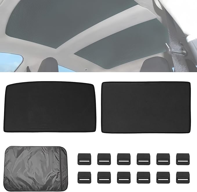 2021 2020 2019 2018 2017 2016 Tesla Model S Glass Roof Sunshade UV Ray Protection, Foldable Sunroof Sunshade Top Window Sun Shades