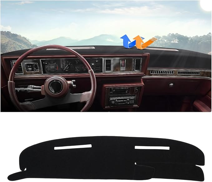 Autorder Dashboard Cover Mat for Olds Oldsmobile Cutlass Calais Accessories Dash Cover Upgrade Flannel Dash Mat Sunshade Glare UV Rays Protector