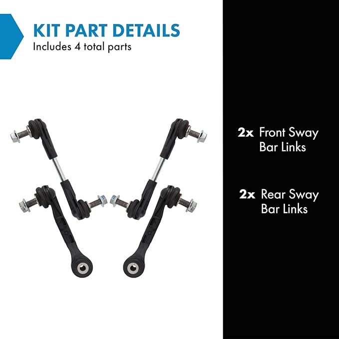 TRQ Sway Bar Stabilizer Link Set Front & Rear Compatible with 18-20 530e xDrive 17-20 530i xDrive 18 540d xDrive 540i xDrive 18-19 640i xDrive Gran Turismo 17-19 740e xDrive