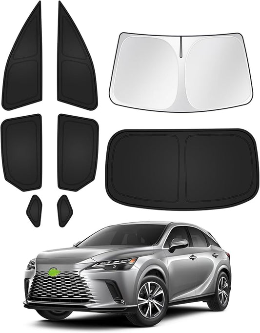 Sunshades for 2023-2025 2026 Lexus RX Accessories Windshield Sun Shade Side Rear Window Shade Cover Sun Visor Shield Privacy Protection for Camping Keep Vehicle Cool Black 8PCS