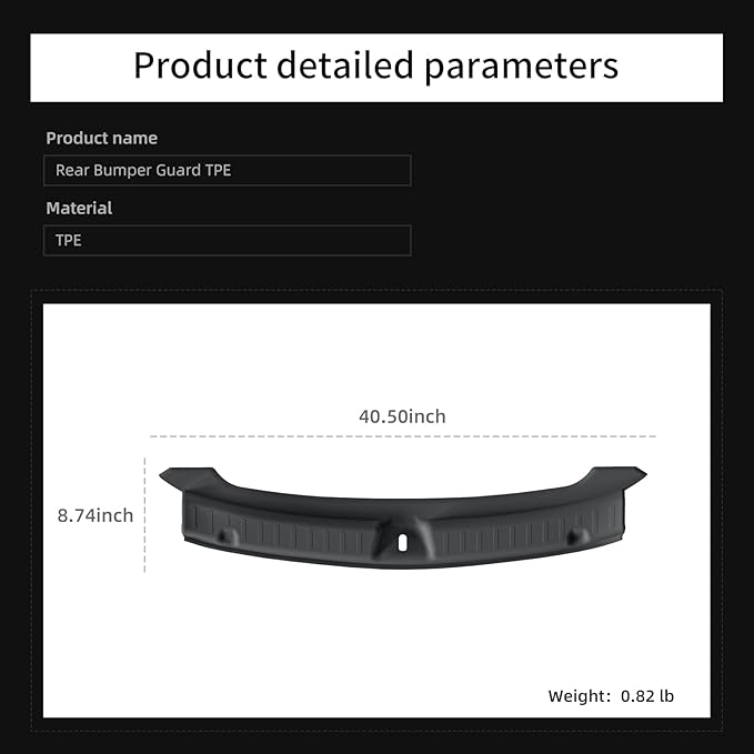 LUCKEASY Rear Bumper Guard for Tesla Model Y Juniper 2025 2026 Rear Trunk Bumper Guard Sill Cover Protector For Model Y Accessories TPE Black