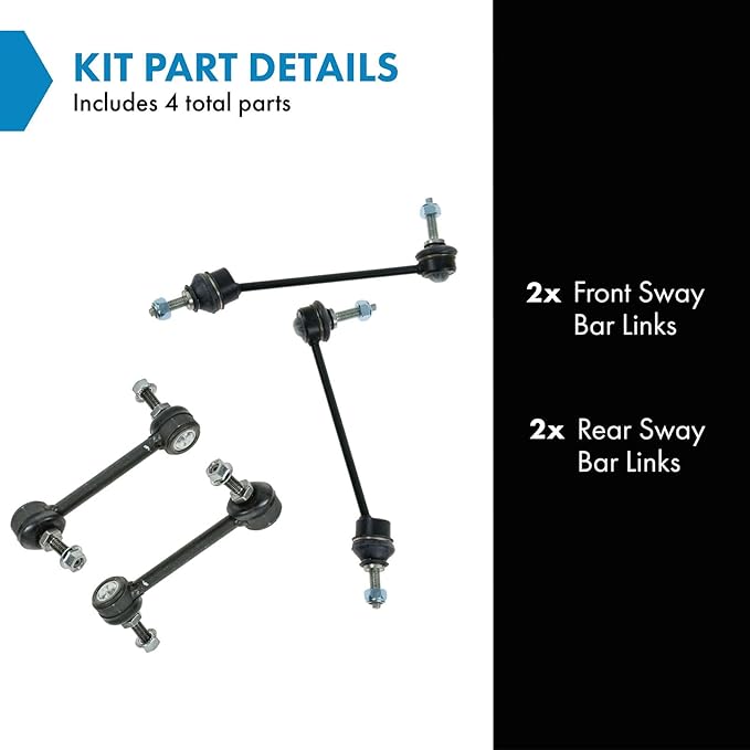 TRQ Front & Rear Sway Bar Stabilizer Link Set Compatible with 2002-2005 Ford Thunderbird 2000-2006 Lincoln LS