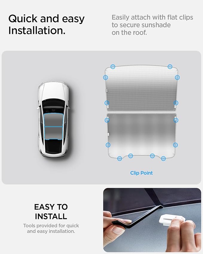 Spigen Double-Layered CryoShade Roof Sunshade for Tesla Model Y Juniper (Only Premium & Performance 2025/2026)