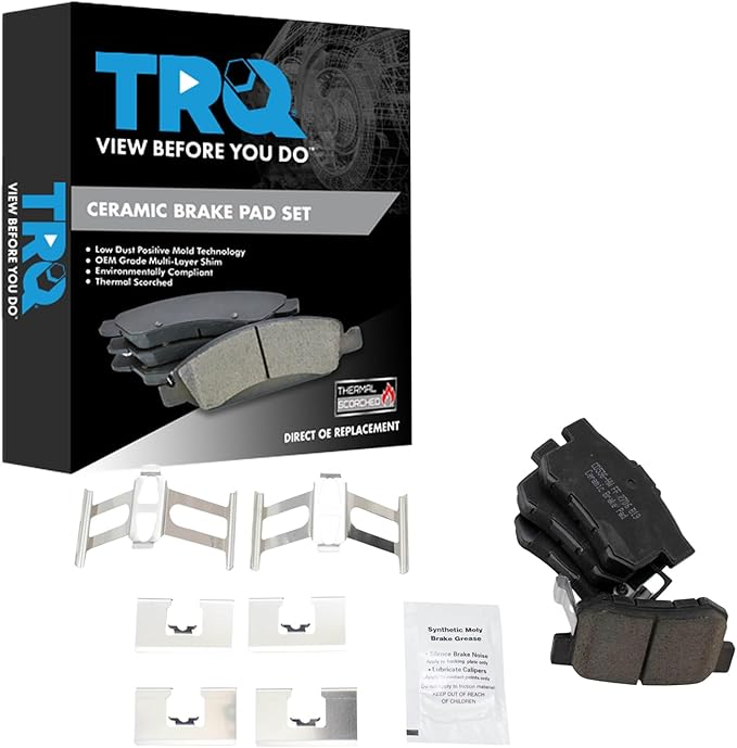 TRQ Rear Brake Pads Ceramic Compatible with 2001-2003 Acura CL 1991-1995 Legend 2007-2012 RDX 1996-2004 RL 1999-2008 TL 2002-2004 Honda CR-V 2003-2011 Element 1995-1998 Odyssey 1996-1999 Isuzu Oasis