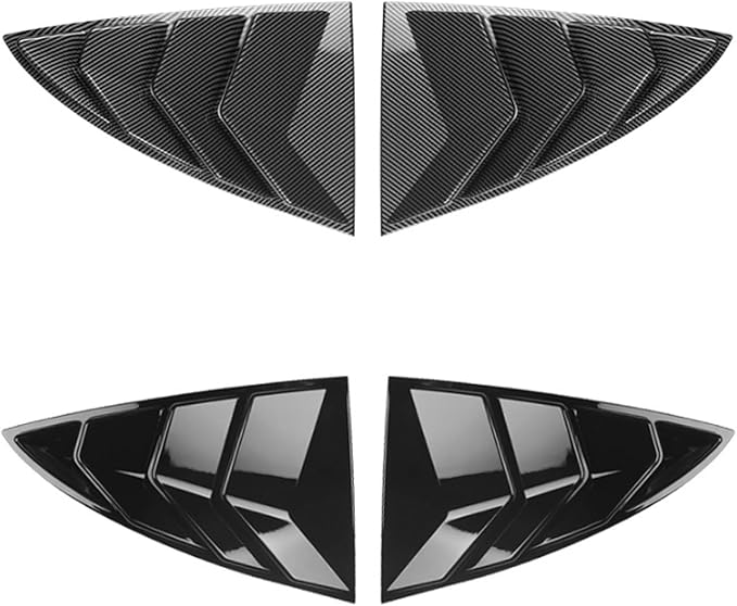 Window Louvers Fits for Tesla Model Y 2021 2022 2023 2024 2025 Accessories Rear Side Window Louvers Windshield Sun Shade Cover Auto Exterior Decoration Trim Accessories(Carbon Fiber)