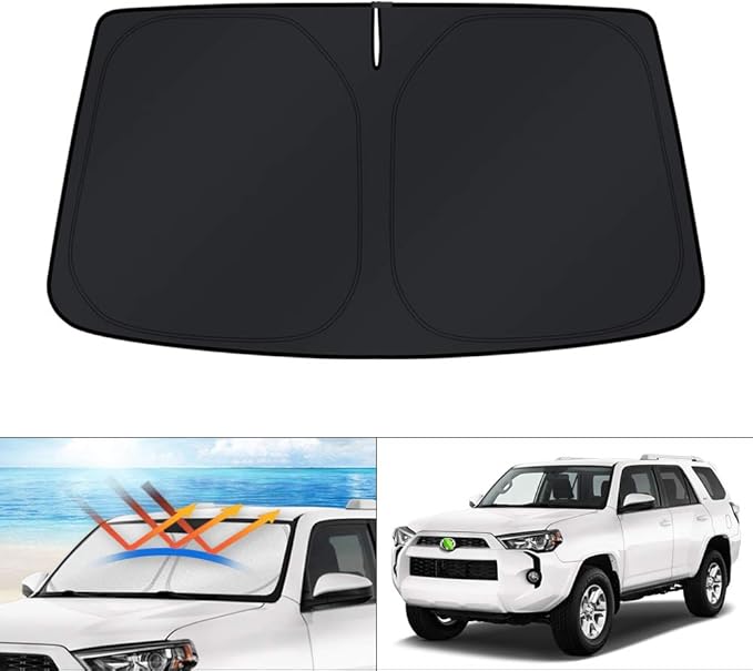 KUST Windshield Sun Shade Custom Fit for Toyota 4Runner 2010-2023 2024 2025 Accessories 4 Layers Sunshade Foldable Sun Protector Block UV Rays Keep Car Cooler