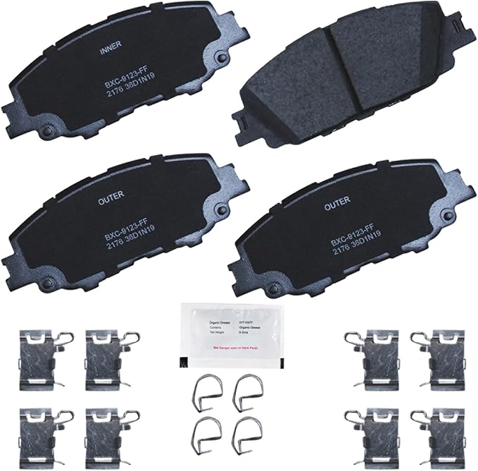 Bendix Priority1 CFC2176 Ceramic Front Brake Pads for Toyota Corolla 2024-2019, Prius 2024-2023, Prius Prime 2022-2020