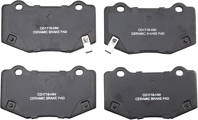 TRQ Rear Brake Pads Ceramic Hardware Wear Sensor Compatible with 2016-2019 Cadillac ATS 2016-2020 Chevrolet Camaro 2014-2019 Corvette