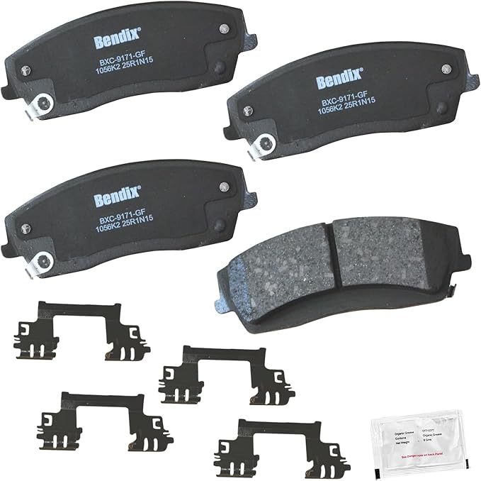 Bendix Priority1 CFC1056K2 Ceramic Front Brake Pads for select models Chrysler 300 2011-2019, 2021-2023, Dodge Challenger 2011-2023, Charger 2011-2023