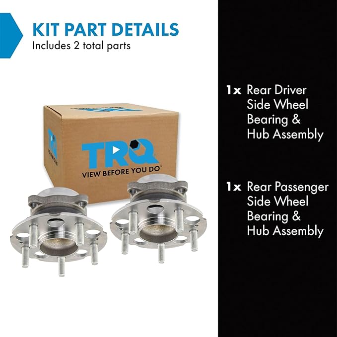 TRQ Rear Left and Right Wheel Bearing and Hub Assembly Set 2 Piece Compatible with 19-22 Honda CR-V 2018 EX EX-L LX 2017 FWD Models