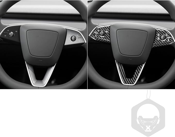 Carbon Fiber Stickers Media Panel Sticker Car Interior Decoration Compatible with Tesla Model 3 2024 2025 Accessories Decorative Stickers Suit